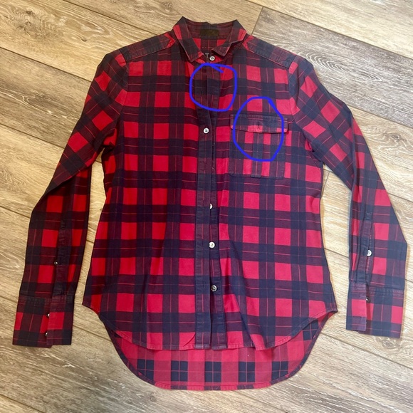 ATM Anthony Thomas Melillo Plaid Flannel Long Sleeve Shirt In Red Black XSmall - Picture 9 of 9